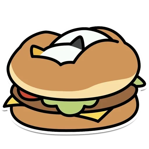 hamburger, burger srisovka, cartoon burger, hamburgger cartoon, neko atsume kitty collector