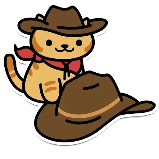 nekoglai, chapeau de cowboy, neko atsume kitty collector, cowboy hat pixel art