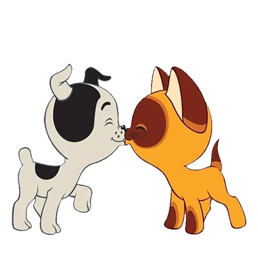 chien chaton, un chaton appelé gav, boule de chien de chaton, personnages de dessins animés kitty gaf, clou de balle de chien de chaton