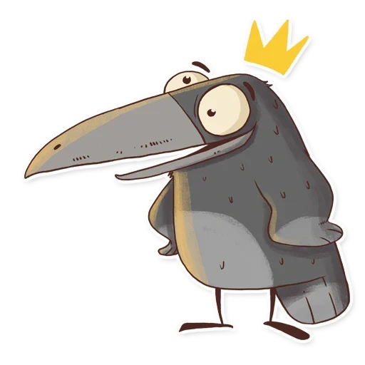 ilustração, um corvo alegre, corvo de desenho animado, cartoon engraçado, cartoon crow a um ramo