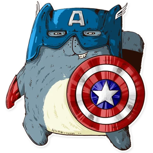 capitaine amérique, art captain america, bouclier de captain america, captain america est drôle, super-héros des chats jenny parks