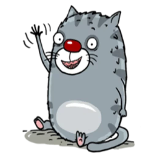 gato, gato, gatos, sonrisa de gato gris, ilustración gato