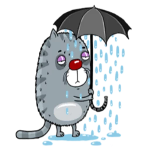 gatto, gatto sf, il gatto è un ombrello, gattini ombrello, gattino con un ombrello
