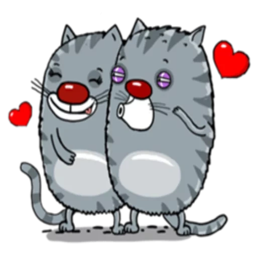 l'amore per i gatti, kitty in love, i gatti amano i disegni, cats in love drawings, gatti dei cartoni animati innamorati