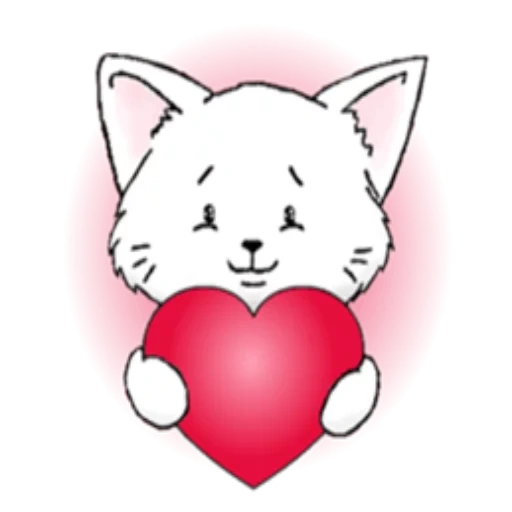 кошка, кошечка, кот сердце, котенок сердечком, милое сердечко рисунок