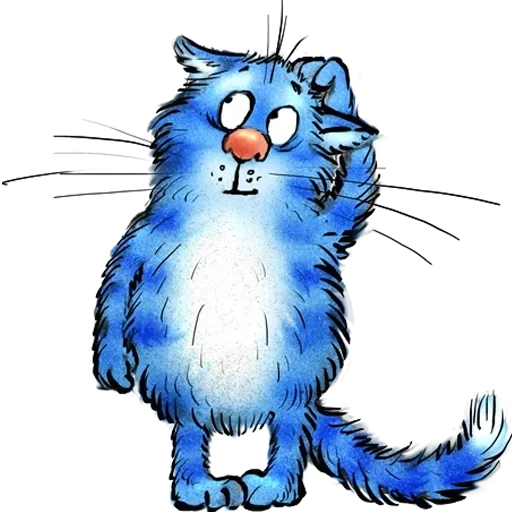 gatto blu, gatto blu, gatto blu, illustrazione del gatto, gatto blu di irina zenuk