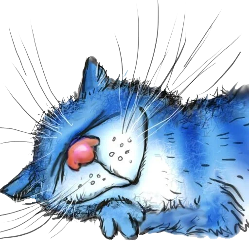 синий кот, кот голубой, синий кот зевает, рина зенюк синие коты, синие коты ирины зенюк