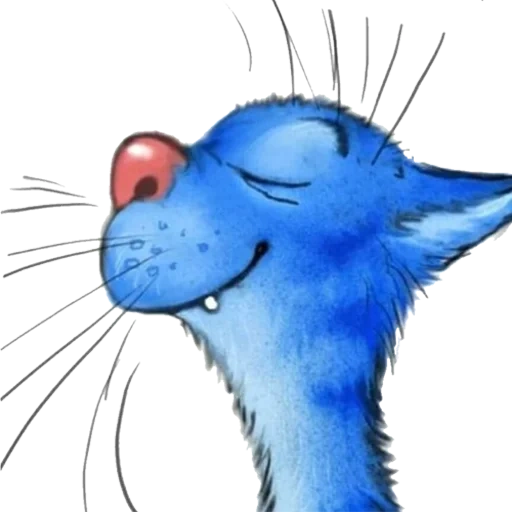 die blaue katze, die illustration der katze, rina zenyuk blaue katze, die blaue katze von irina zeniuk