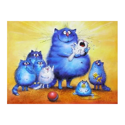 синий кот, синие коты ирины, синие коты ирины зенюк, синие кошки ирины зенюк, голубые коты ирины зенюк
