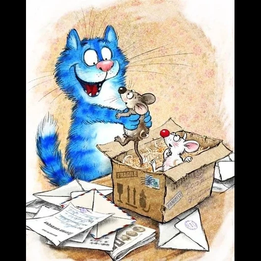 die blaue katze, blaue katze des lebens, irina's blue cat, die blaue katze von irina zeniuk, irina zenyuk blaue katze 2020