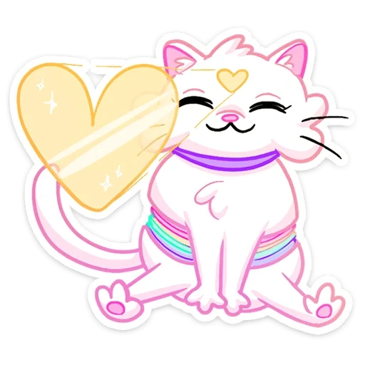 encantador, gatos, gatos, catástrofe, rainbow cat