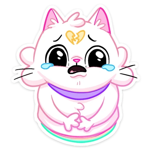 hermoso, gatos, catástrofe, lindos dibujos de kawaii