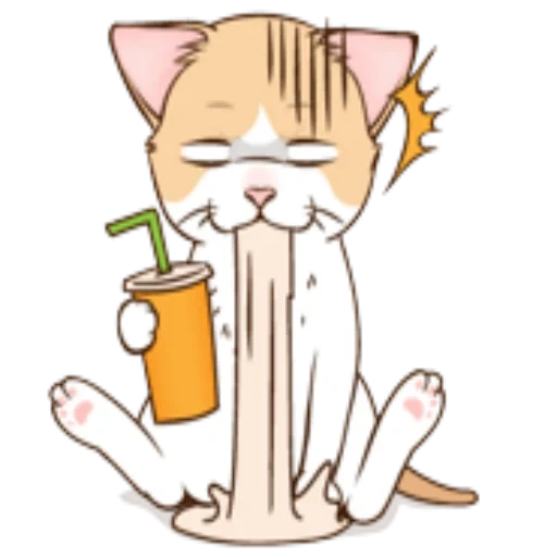 gato, gato, le fu gato, gatos japoneses, vector de gato de café