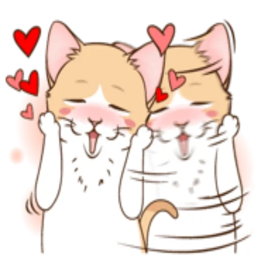 cats, cat love, les animaux sont mignons, vecteur de chat mignon, anime animal mignon