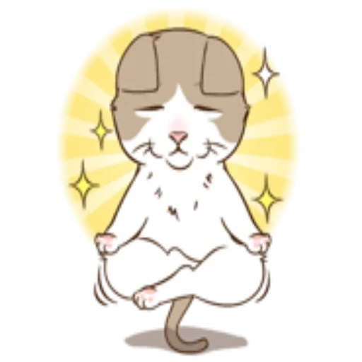 gato, gato, el gato esta meditando, muy señorita conejos, los dibujos de anime son lindos