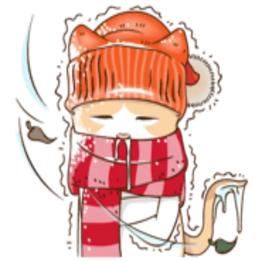 attelle, christmas cat, illustration de la congélation, illustration vectorielle, christmas postcards warm hugs