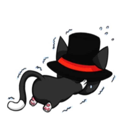 gatto, cappello, cappello nero, cappello a bombetta, cappello nero single-terminale