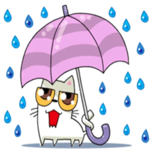 parapluie, humain, j'ai oublié le parapluie, l'osente est un parapluie, le chat avec un cœur avec des cœurs