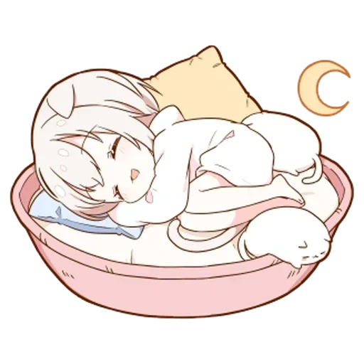 picture, mini neco, sleepy some, sleepy no tg, cute drawings of chibi