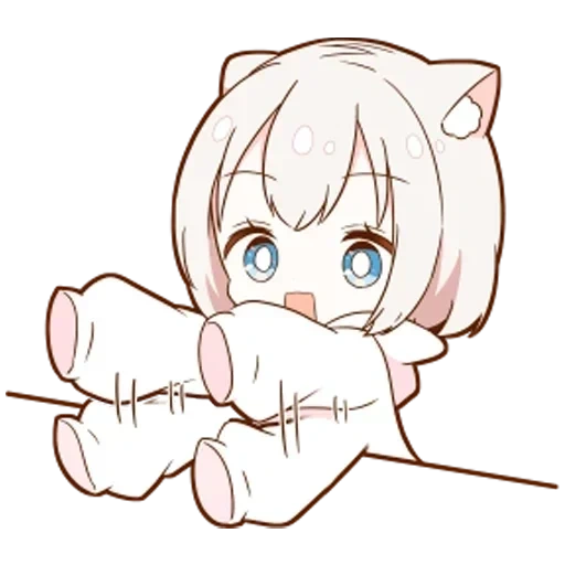 anime, bagian dalam mini, anime lucu, anime mini neko, pola lucu anime