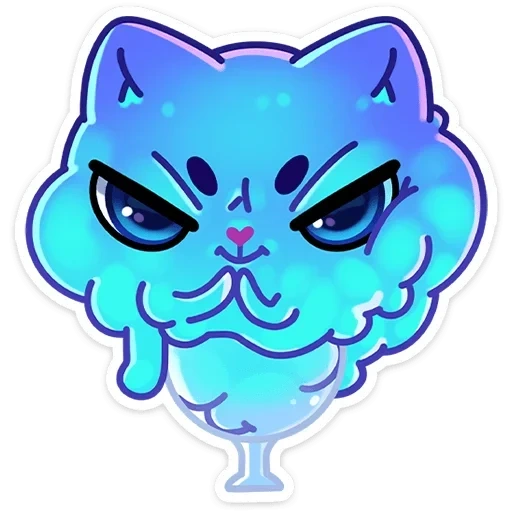 gato, gatinha, arte de kitty, conjunto inteiro de gatinho azul