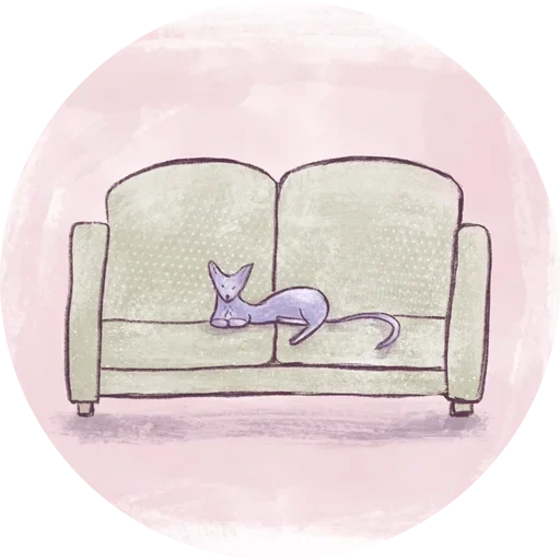 der kater, divan drawing, katzensofa zeichnung, unter der sofa zeichnung, katzensofa färbung