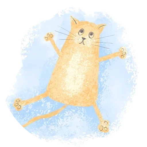 seal, red cat, illustrated cat, seal diagram, smiling cat pattern