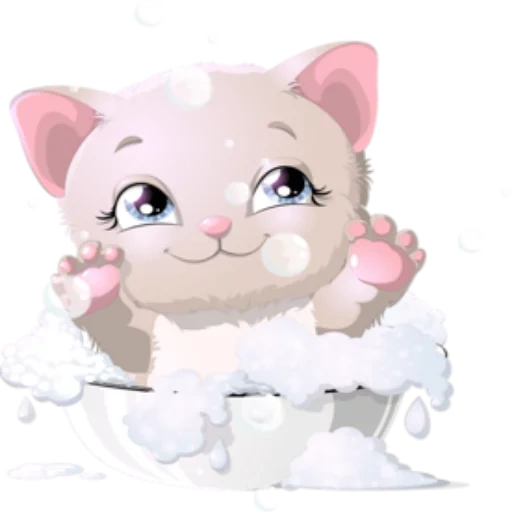 chatons coupés, les animaux sont mignons, chaton clipart, illustration d'un chat, illustration de chaton