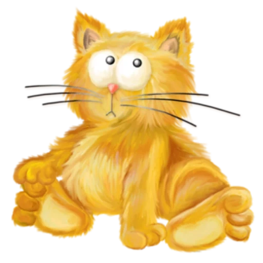 clipart chat, clipart chat, le chat est un fond transparent, le dessin animé du chat rouge, le chat est un fond transparent