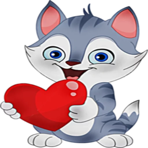 un gato, corazón de gato, corazones de gato, catces con corazones, corazón de gatito