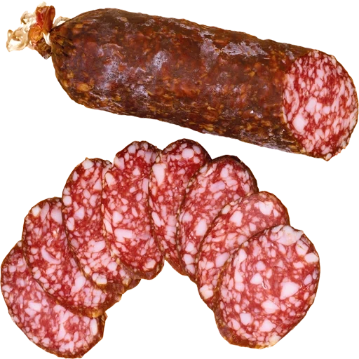 sausage, sevilat sausage, kalinka raw smoked sausage, mikoyan raw smoked pig intestines