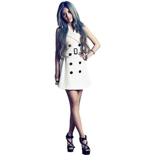 fashion model, women's wear, qri tag nach tag, park ji-yeon tag tag tag tag, haili friseur blaues haar