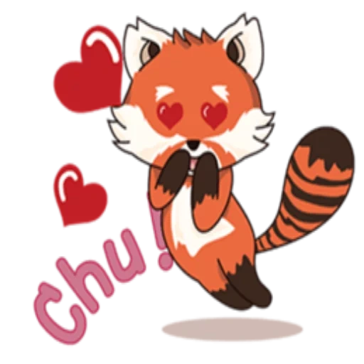 fox, panda red, red panda pf, cute pattern of fox