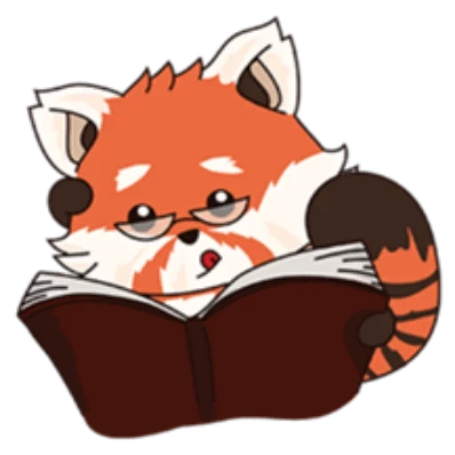 fox, reading, panda miku, papi the fox