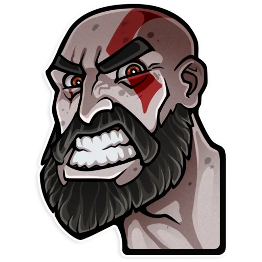 kratos, potret, god war, kratos war god