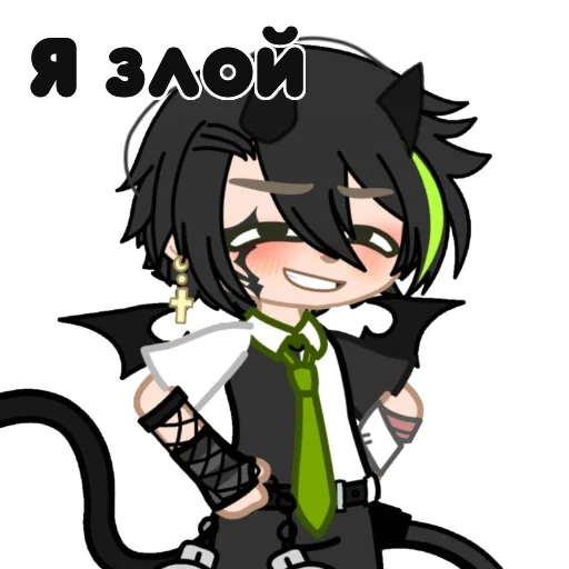 anime chibi demon, alpha gacha life boy