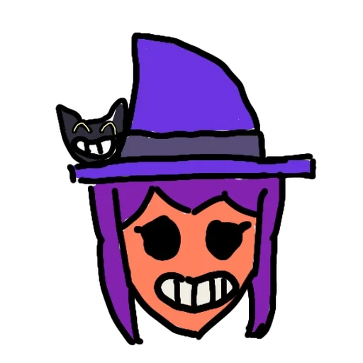 emoticônes, brawl stars shelley, emoticône de sorcière de shelley, halloween skin bravo star skin