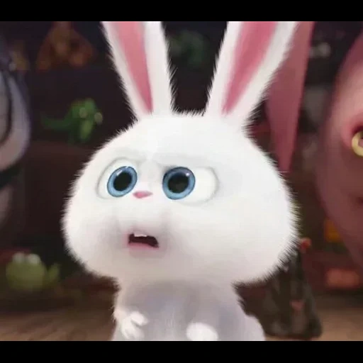 rabbit irritado, bola de neve de coelho, rabit de desenho animado, little life of pets rabbit, cartoon rabbit secret life of pets