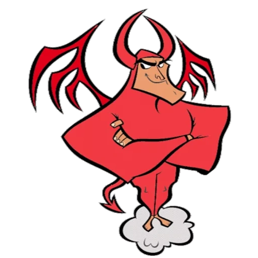 demonio, el demonio es rojo, dibujos animados demonio, el diablo es dibujos animados, diablo de pollo y vaca