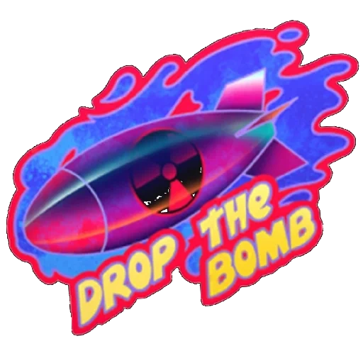 a toy, standoff, space rocket, drop the bomb, metal rat standoff sticker