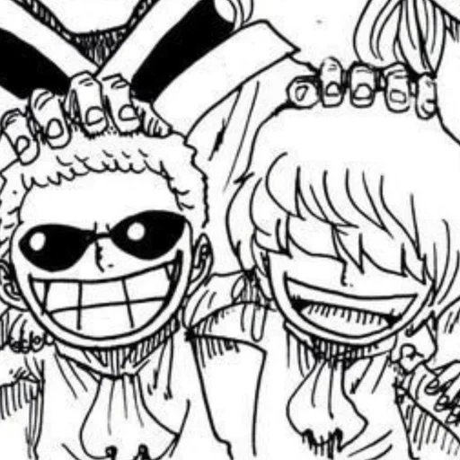 van pies, manga van pies, manga one piece, usop van pis munga, corazon van pis comic frame