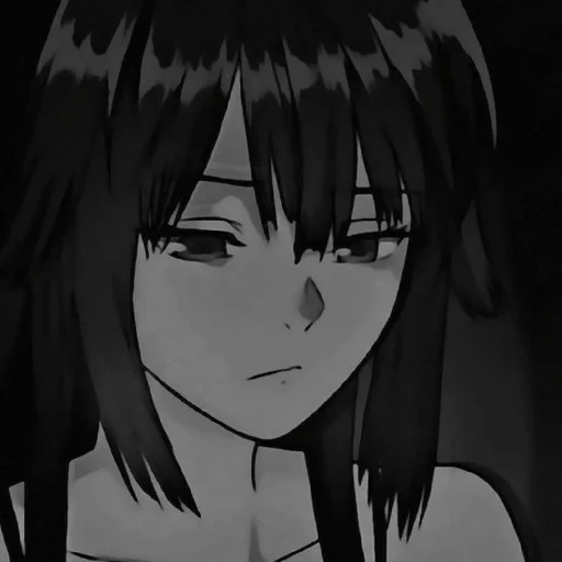 figure, animation art, dark anime, anime girl, sad animation