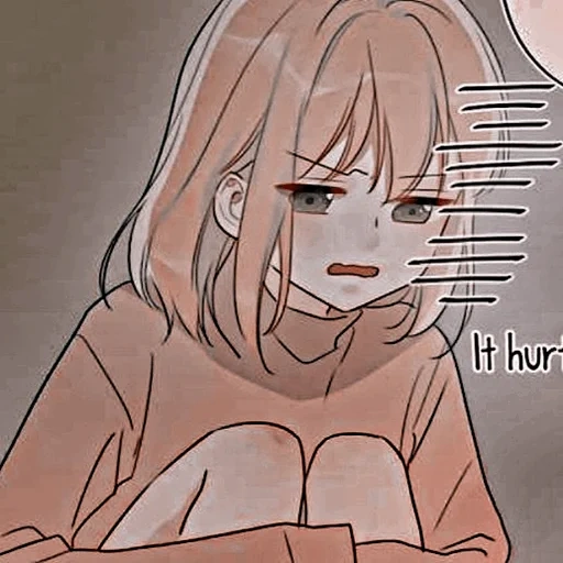 figure, cartoon cute, cartoon sadness, sad animation, anime depression