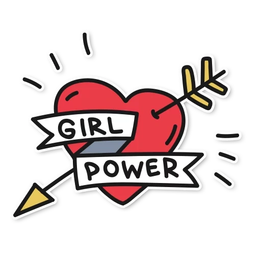 mujer joven, logo, poder femenino, logoturo corazón, icono de poder de niña