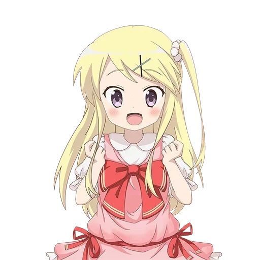 weeb soy, karen kujo, mosaico d'oro, lucy hartfilia è piccola, kiniro mosaic ayaya smile