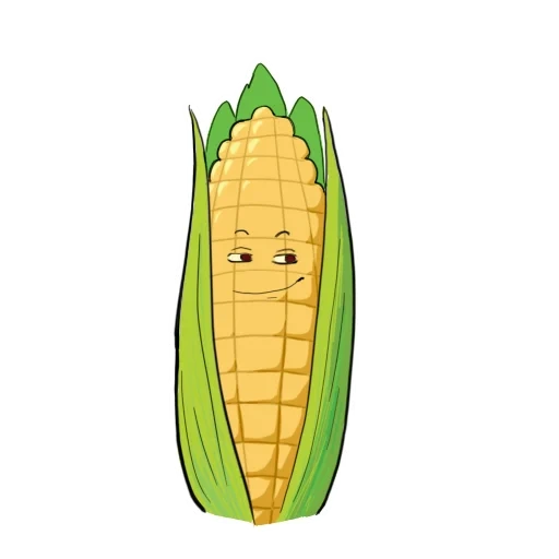 кукуруза, кукурузой, наклейка кукуруза, кукуруза мультяшная