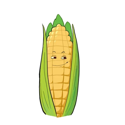 mais, mais, adesivo di mais, corn da cartone animato