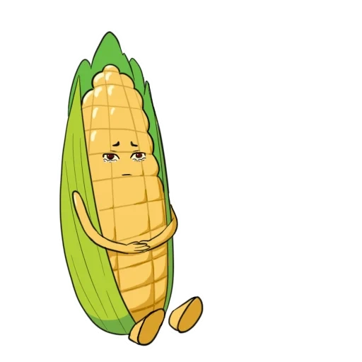 кукуруза, кукурузой, наклейка кукуруза, кукуруза мультяшная, мистер кукуруза рисунок