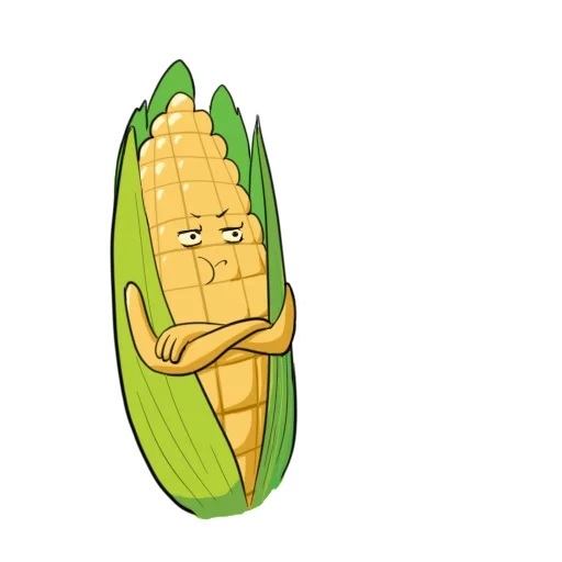 mais, mais, adesivo di mais, corn da cartone animato