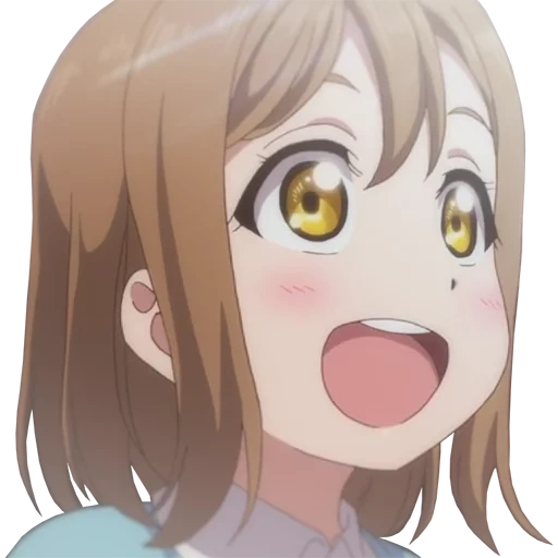 personagem de anime, gao yuganai, amor vivo brilha, kunikida hanamaru zura, animação nanami momodzono